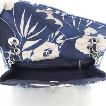 ブルーデシャネル Chanel Limited Edition Floral Flap Medium Blue Fabric - Luxe