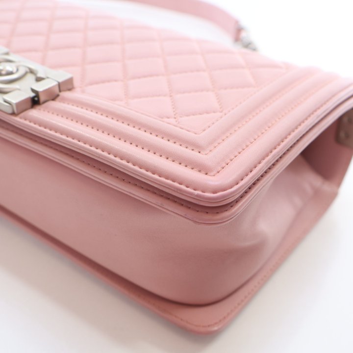 Chanel Boy Bag Old Medium Pink Calfskin - Luxe Du Jour