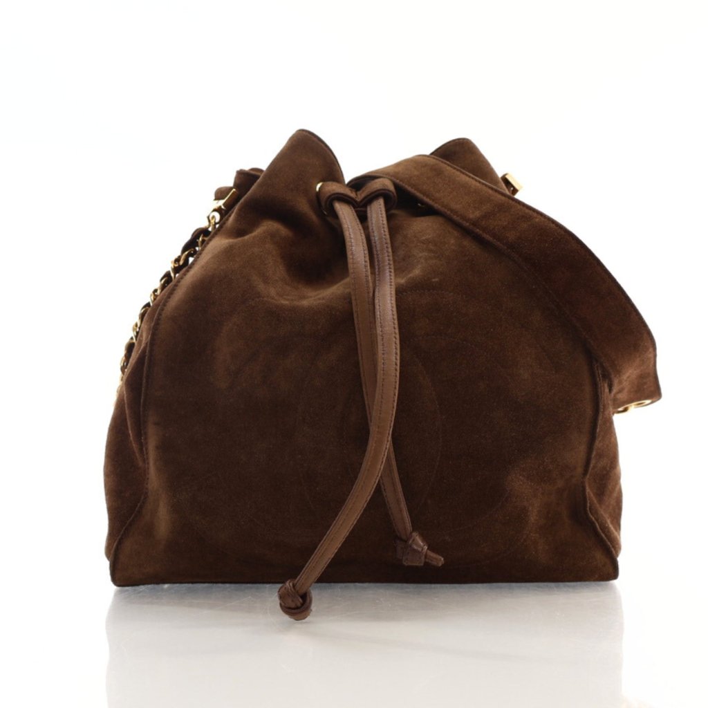 Chanel Vintage Timeless Bucket Bag Brown Suede - Luxe Du Jour display picture 1