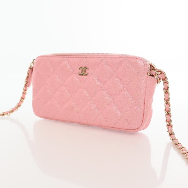 Chanel Double Zip Wallet On Chain (WOC) Pink Caviar - Luxe
