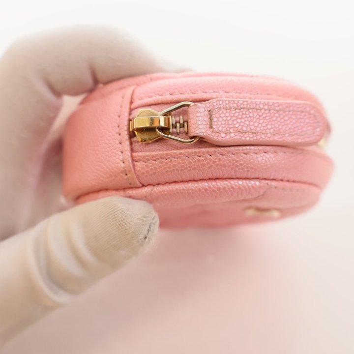 Chanel Pink Caviar Oval Coin Pouch - Luxe Du Jour