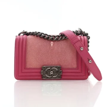 Chanel Boy Bag Small Pink Galuchat