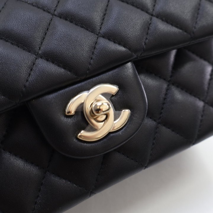 Chanel Top Handle Mini Rectangle Black Lambskin - Luxe Du Jour