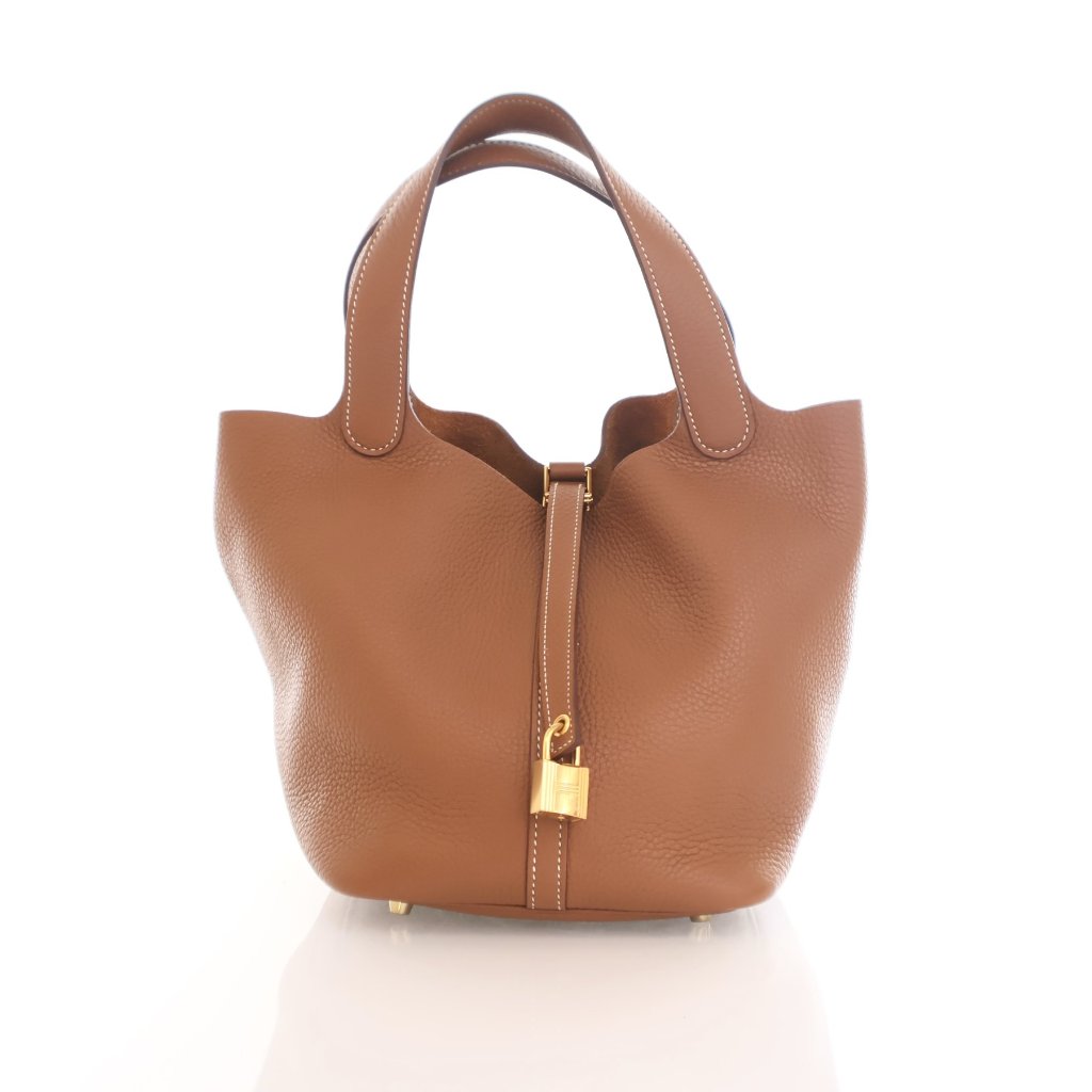 HERMES Picotin Look 22 カーフスキン ハンドバッグ【ランク:A】 HERMES Picotin Lock 22 Taurillon Clemence Leather Hobo Bag Red