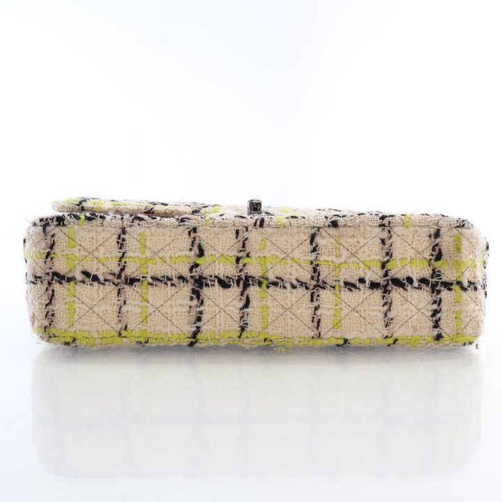 Chanel Medium Beige Multicolor Tweed Classic Double Flap Bag
