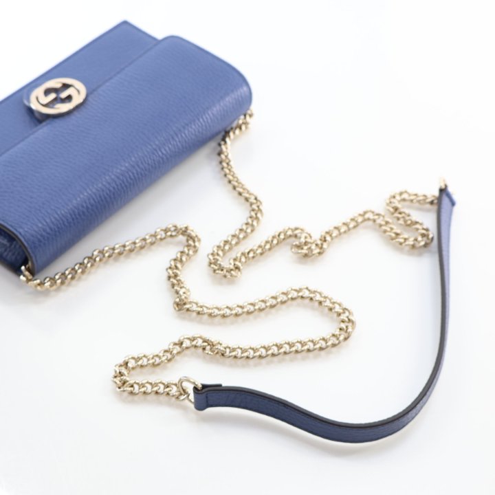 【GUCCI】INTERLOCKING G CHAIN WALLET Gucci Interlocking G Chain Wallet Light Pink Leather | Luxe