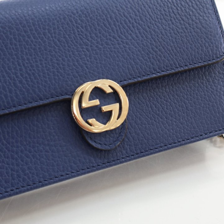 【GUCCI】INTERLOCKING G CHAIN WALLET Gucci Interlocking G Chain Wallet Light Pink Leather | Luxe