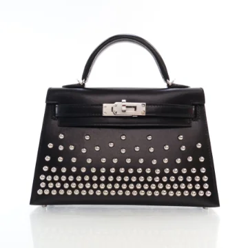 Hermes Mini Kelly Cloute Black Box Calf