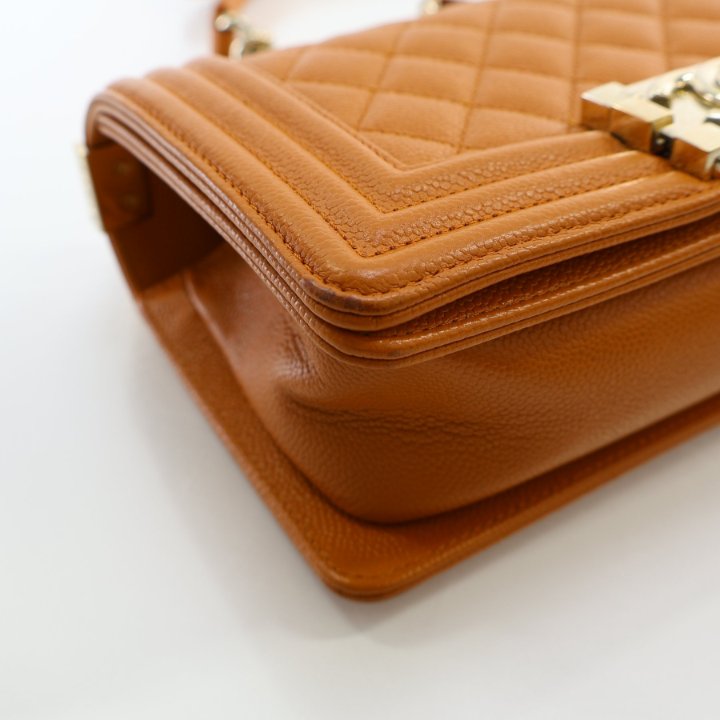 Chanel Small Caramel Caviar Boy Bag - Luxe Du Jour