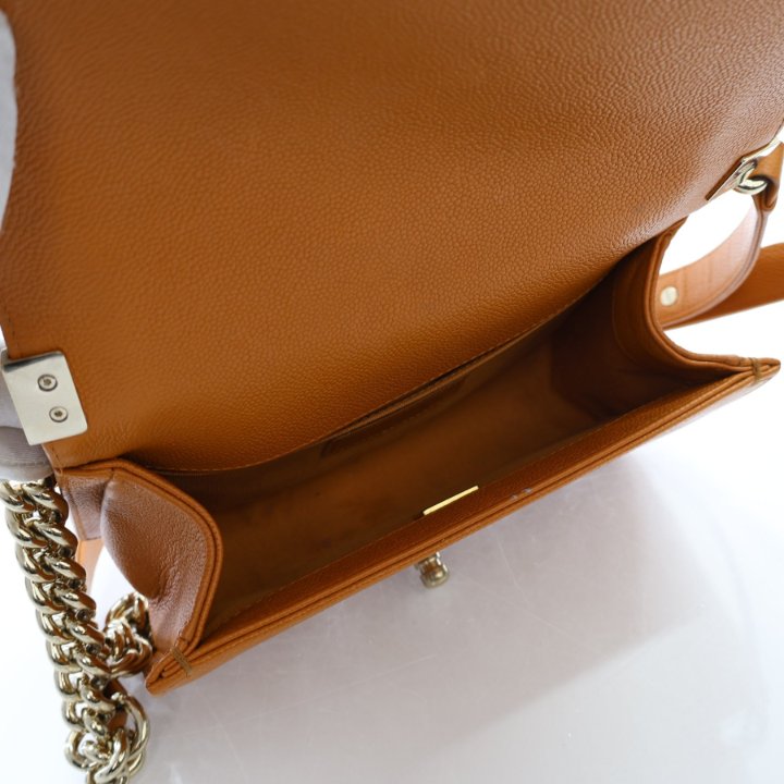 Chanel Small Caramel Caviar Boy Bag - Luxe Du Jour