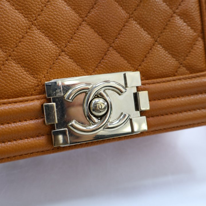 Chanel Small Caramel Caviar Boy Bag - Luxe Du Jour