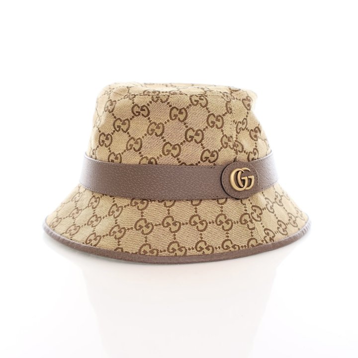 GUCCI バケットハット GGパターン ベージュ／オフホワイト