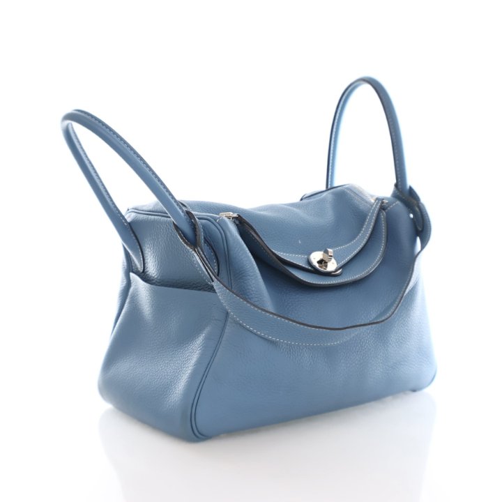 Hermes Lindy 30 Blue Jean Clemence Luxe Bag Rental