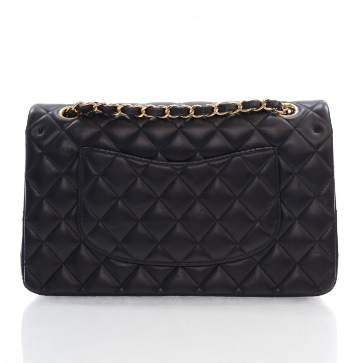 【ヴィンテージ】Rank:S☆Chanel Black Classic Medium Flap Bag Chanel SO Black Lambskin Medium Classic Double Flap Bag