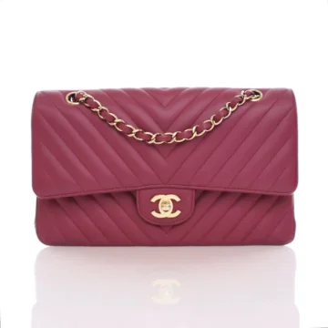Chanel Classic Chevron Flap Medium Pink Calfskin