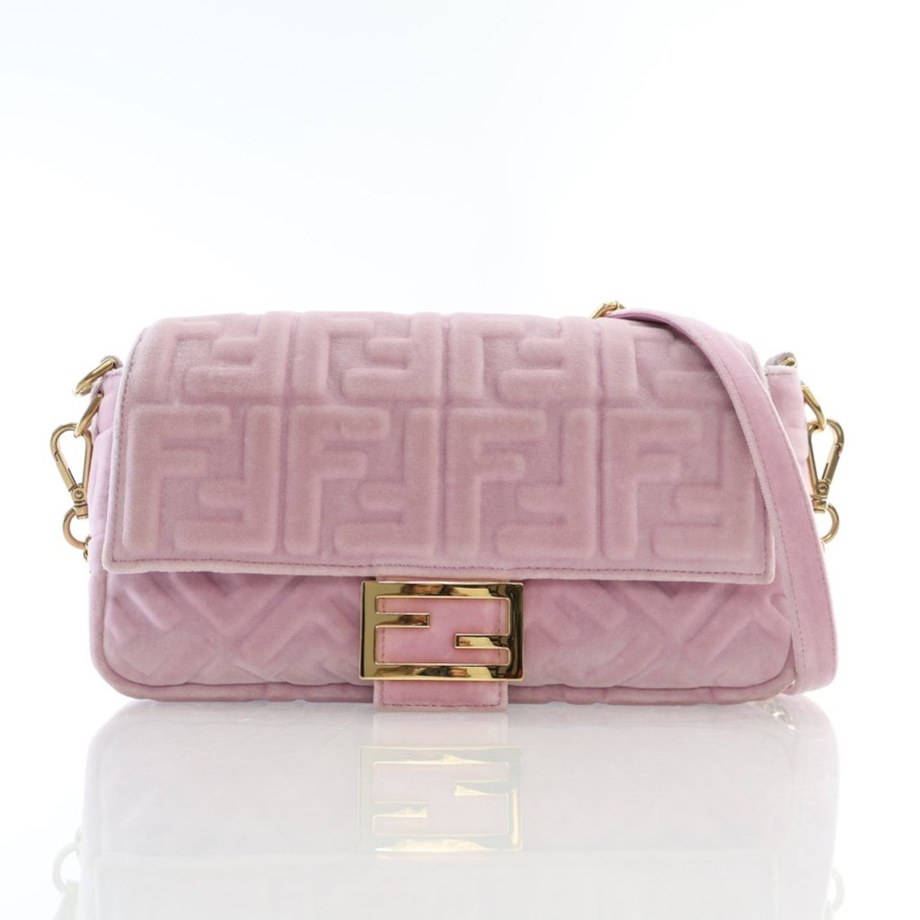 【送料&関税込】Fendi Velvet Handbag Baguette velvet handbag Fendi Blue in Velvet - 45853179
