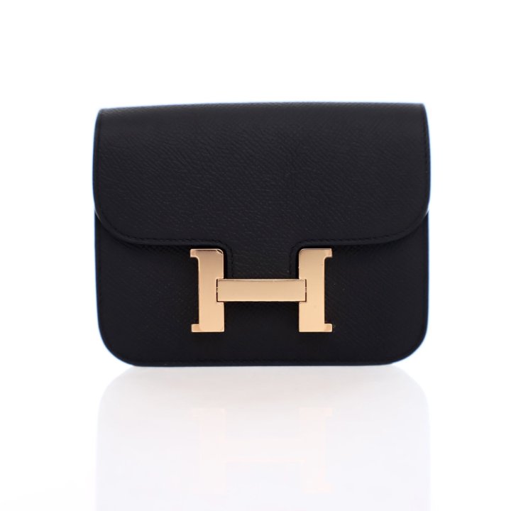 再入荷♪【HERMES】コンスタンス Constance Slim Wallet Epsom Hermes Constance Slim Wallet Black Epsom - Luxe Du Jour