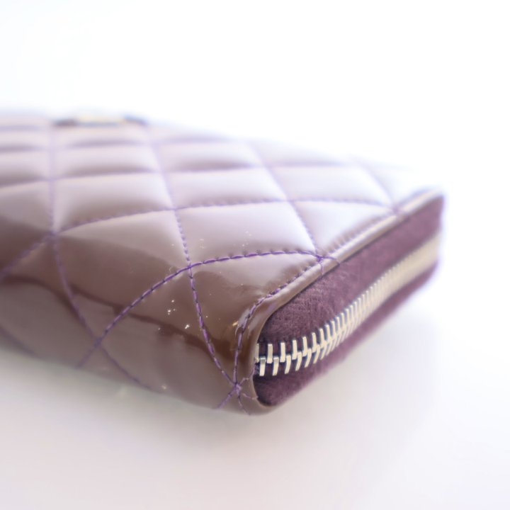 CHANEL パープルウォレット CHANEL Wallet Leather Purple Small Zip Wallet #166 | eBay