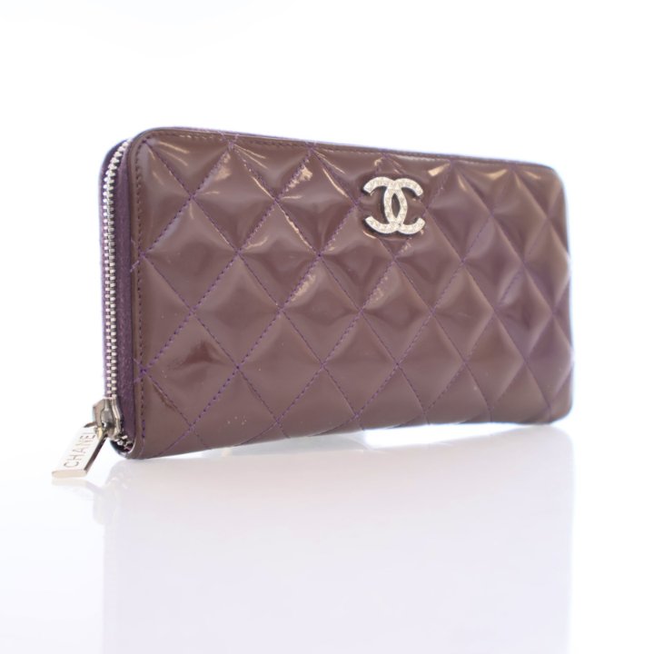 Chanel Long Zip Wallet Quilted Black Lamb Skin | eBay
