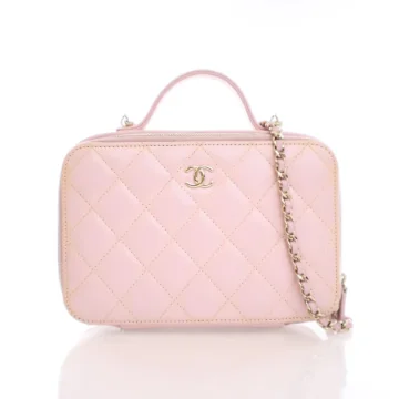 Chanel Top Handle Vanity Case Pink Lambskin