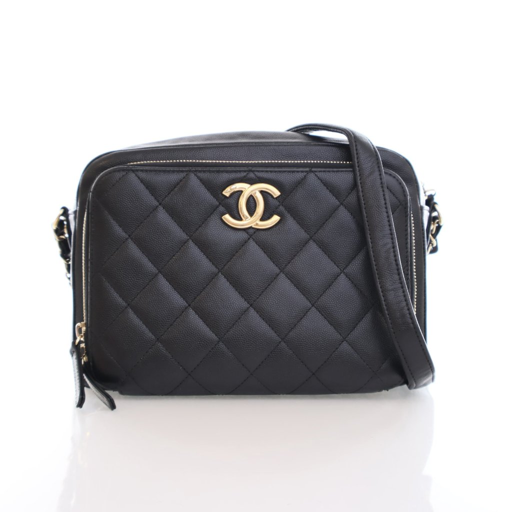 Chanel camera case black best sale