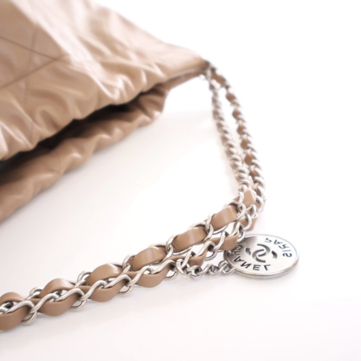 Chanel 22 Medium Beige Calfskin - Luxe Du Jour