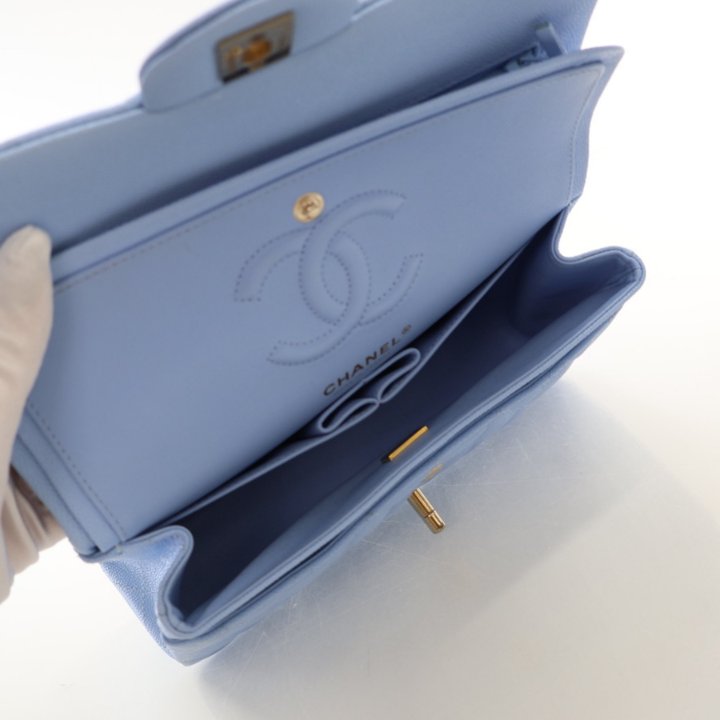 Chanel 23P Classic Flap Small Blue Caviar - Luxe Du Jour