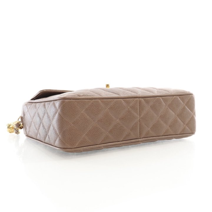 Chanel Vintage Camera Bag Taupe Caviar - Luxe Du Jour