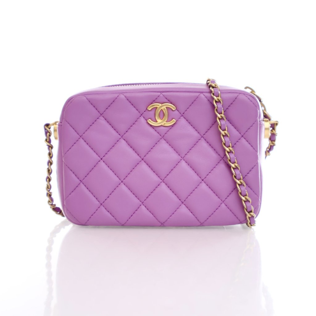 Chanel Pearl Crush Camera Bag Purple Lambskin - Luxe Du Jour