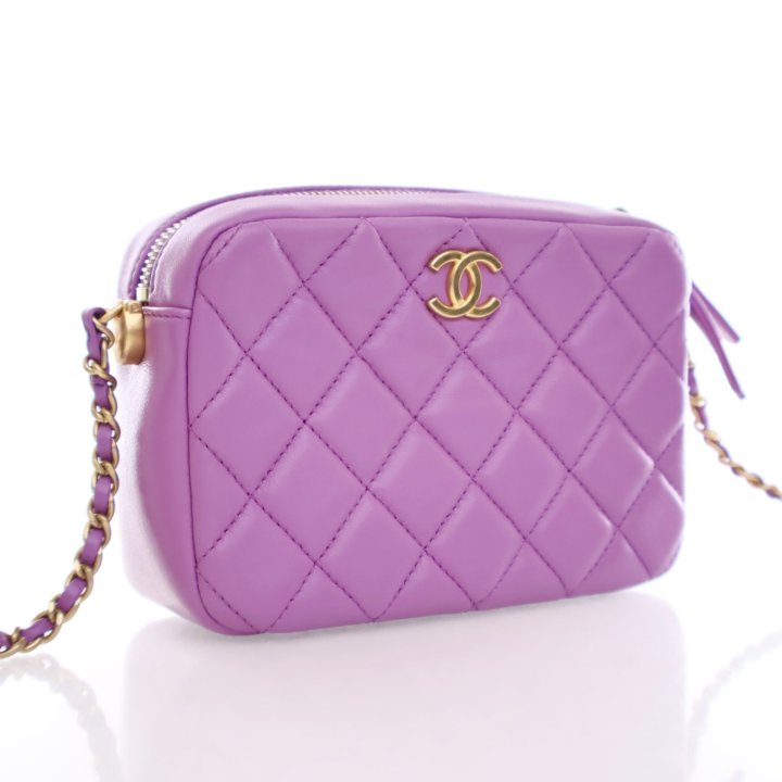 Chanel Pearl Crush Camera Bag Purple Lambskin - Luxe Du Jour