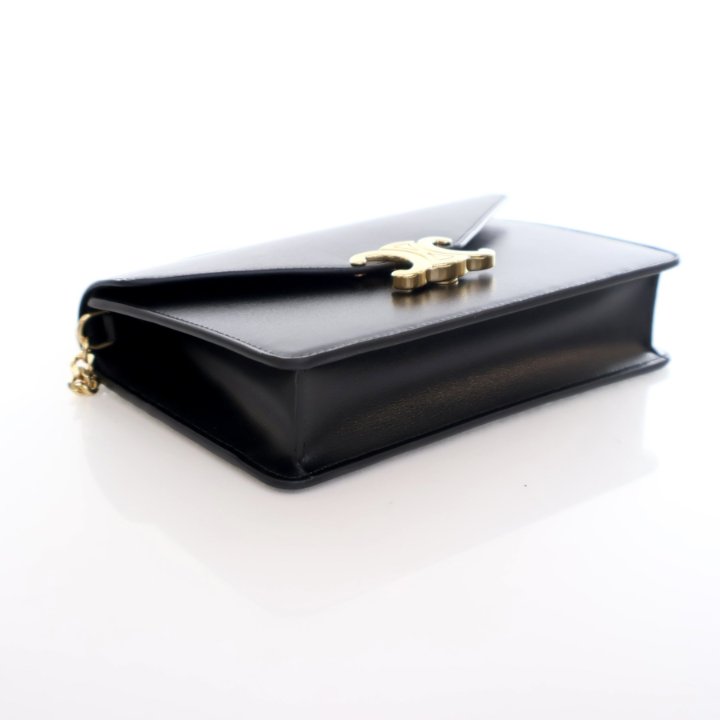 CELINE WALLET ON CHAIN MARGO 関税込 ハンドバッグ WALLET ON CHAIN MARGO IN TRIOMPHE CANVAS and calfskin - TAN
