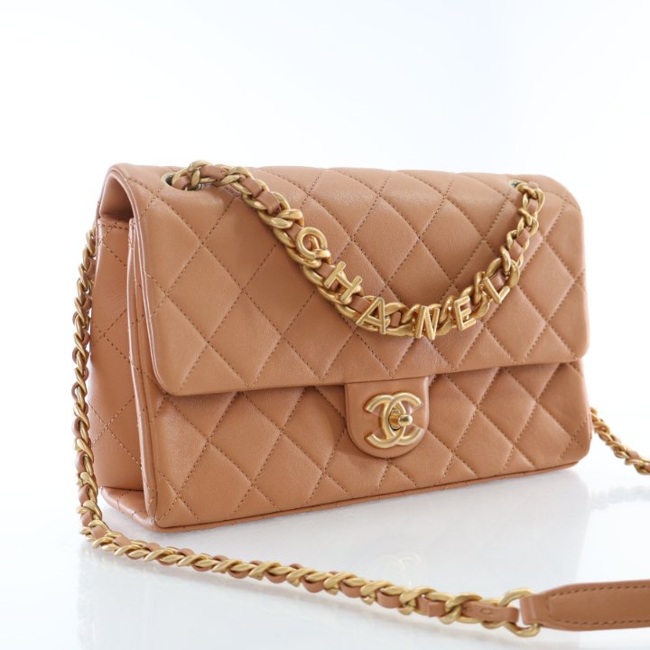 Chanel 23P Chaine Lettre Flap Brown Lambskin - Luxe Du Jour
