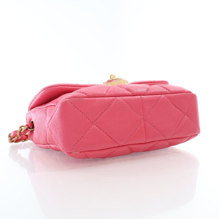 Chanel Coco Love CC Heart Mini Flap Pink Lambskin - Luxe Du Jour