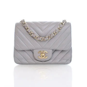 Chanel Mini Square Grey Lambskin