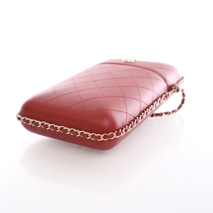 Chanel Chain Around Phone Holder Red Calfskin - Luxe Du Jour
