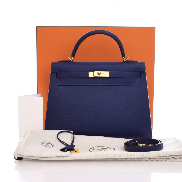 Hermes Kelly 32 Bleu Saphir Epsom Luxe Du Jour
