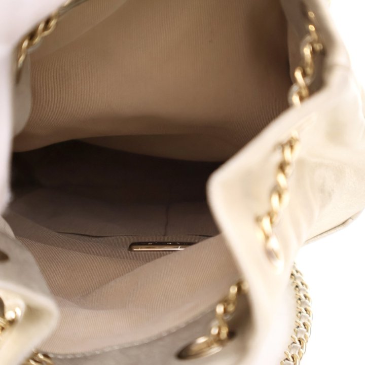 Gold Chanel Drawstring Backpack Gold Chanel Small Metallic