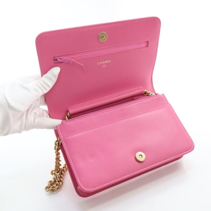 Chanel Boy Wallet on Chain (WOC) Pink Caviar - Luxe Du Jour