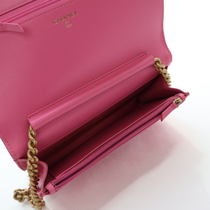 Chanel Boy Wallet on Chain (WOC) Pink Caviar - Luxe Du Jour