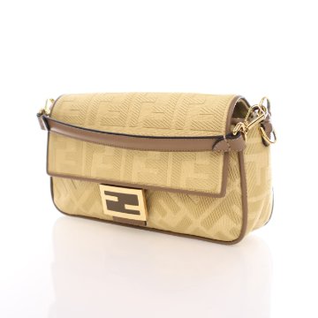 関税送料込★FENDI★BAGUETTE RAFFIA ショルダーバッグ★BEIGE Fendi Raffia Vitello Baguette - Luxe Bag Rental