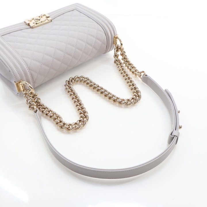 Chanel Boy Bag Old Medium Grey Caviar - Luxe Du Jour