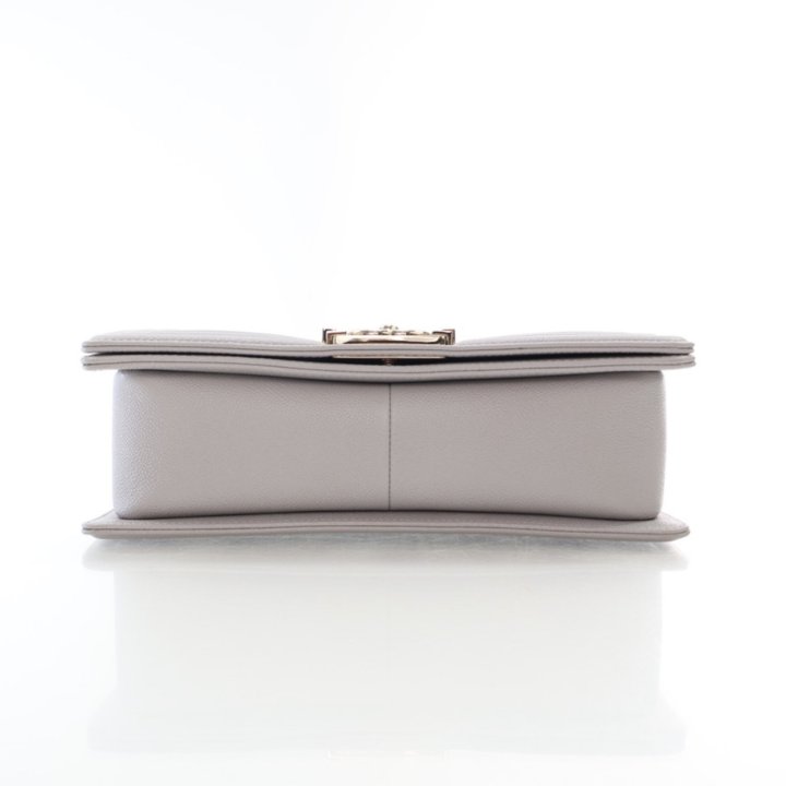 Chanel Boy Bag Old Medium Grey Caviar - Luxe Du Jour