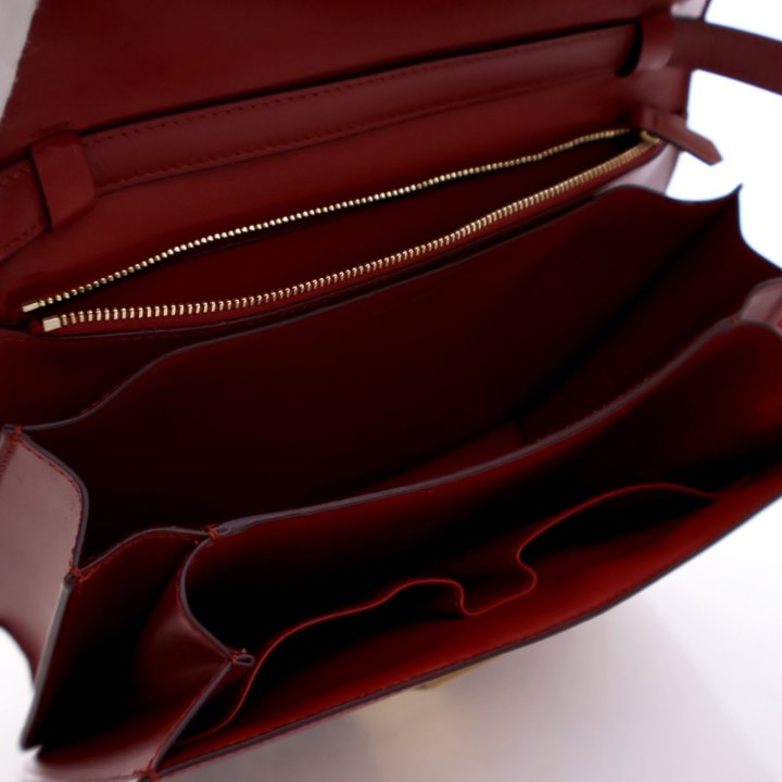 CELINE ミディアムクラシックバッグ レッド 189173DLS27OR CELINE ミディアムクラシックバッグ ボックスカーフ レッド