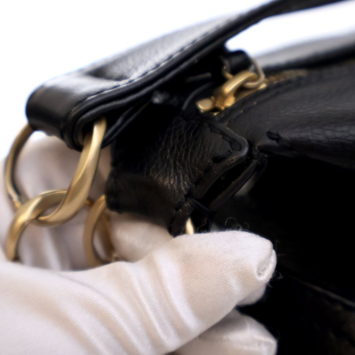 Chanel Coco Mark Shoulder Bag Black Calfskin - Luxe Du Jour