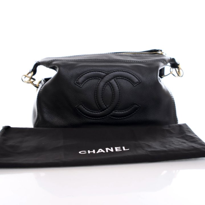シャネル ココマーク カーフィアレザー 2wayバッグ Chanel Coco Mark Shoulder Bag Black Calfskin - Luxe Du Jour