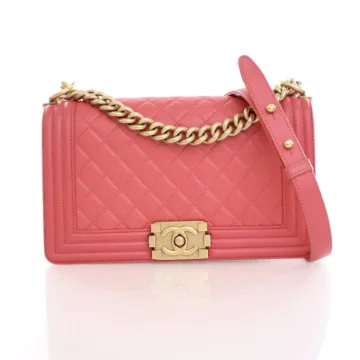 Chanel Medium Pink Caviar Boy Bag