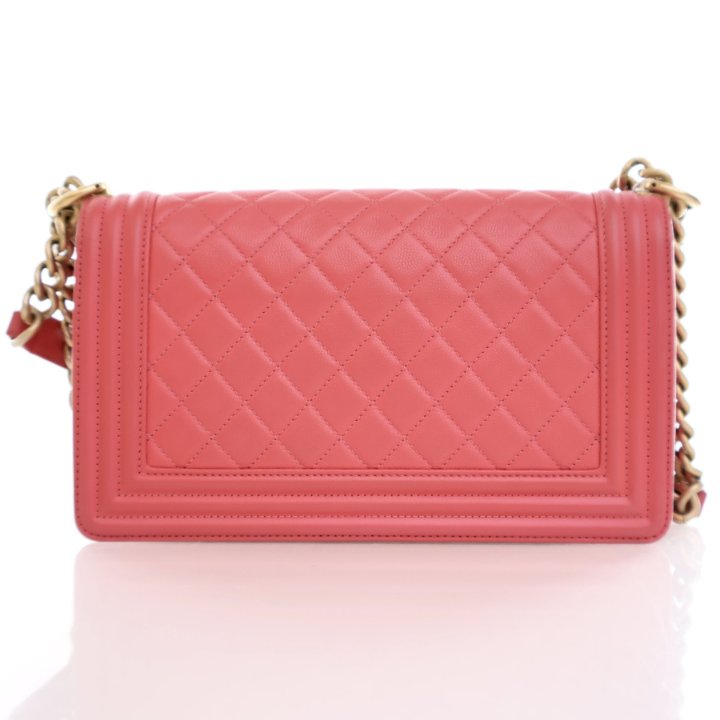 【ヴィンテージ】Rank:S☆Chanel Pink Boy Medium Series26 Bag Chanel Pink Quilted Metallic Patent Leather Medium Boy Bag