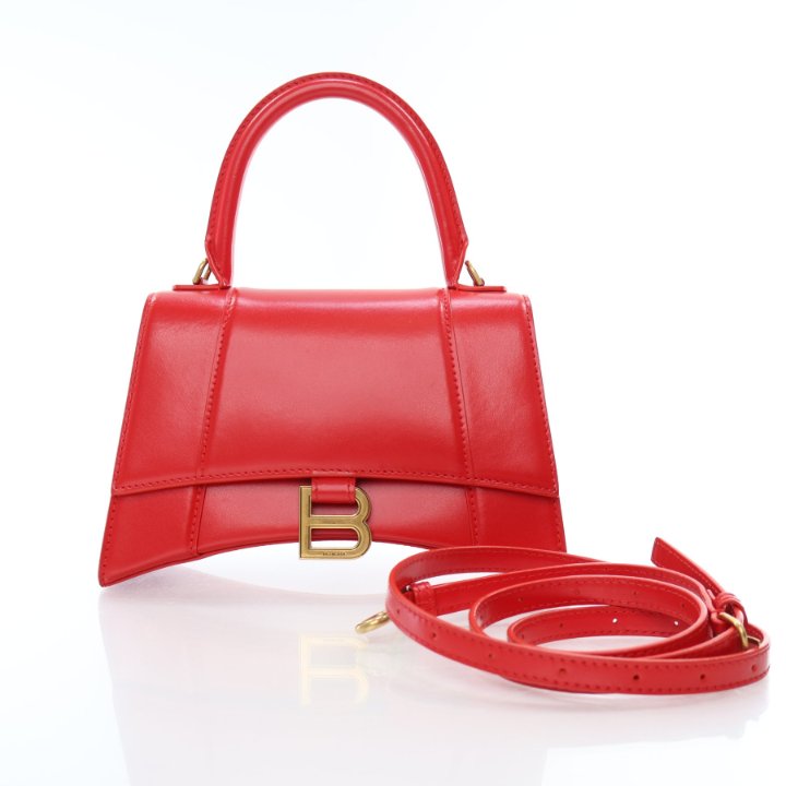[BALENCIAGA]バレンシアガ HOURGLASS TOP HANDLE BAG BRIGHT RED BALENCIAGA X ADIDAS Shiny Box Calfskin Hourglass Top Handle