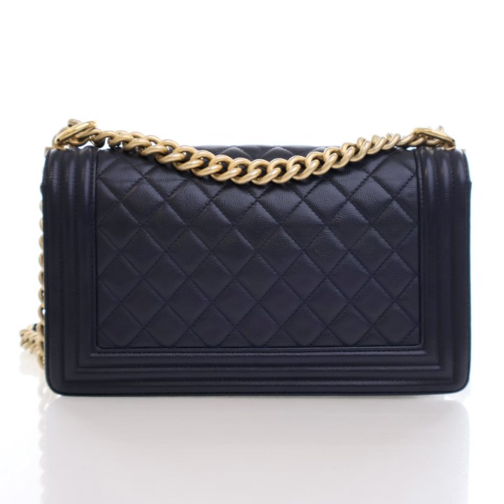Chanel Medium Navy Caviar Boy Bag - Luxe Du Jour