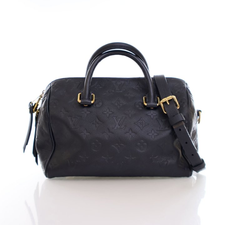 LOUIS VUITTON ブラック ベルト Speedy Bandoulière 25 Monogram Empreinte Leather - Women